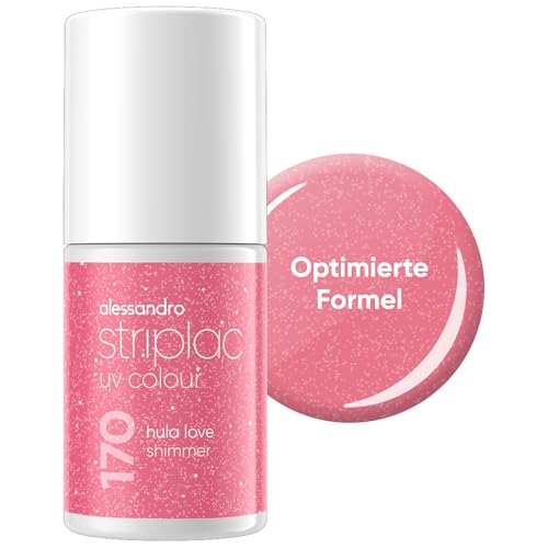 alessandro Striplac - Smalto UV per unghie Hula Love Shimmer – coprente e resistente ai graffi fino a 15 giorni, facile da applicare, con tecnologia di rimozione delicata, vegano, rosa, 6,5 ml