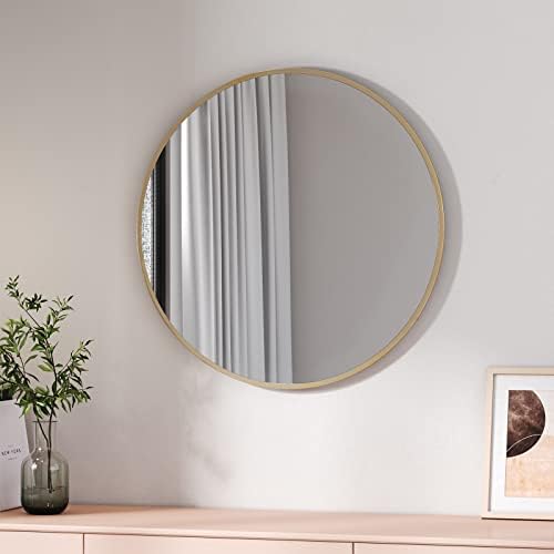 Melody Maison Large Round Gold Framed Wall Mirror 80cm x 80cm Amazon