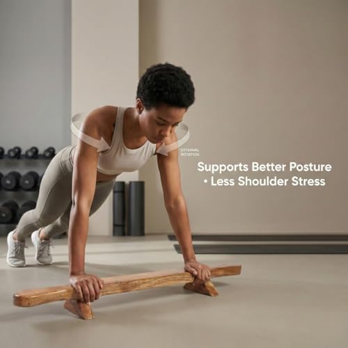 Image of KNK Shena Wooden Push-Up Bar Indian Meel Fitness Too