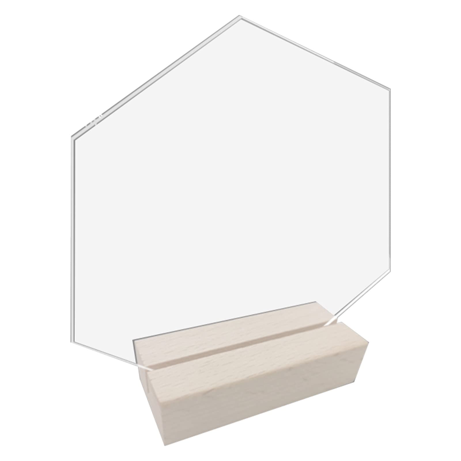 ZWWAAZHF Table Sign Holder with Wooden Base Clear Wedding Table Sign Number Place Card Display Stand for Restaurant Hotel Holders Acrylic Holder Acrylic Holders for