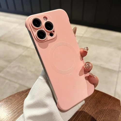 Coque iPhone 16 rose mate rigide résistant aux traces de doigts et compatible induction