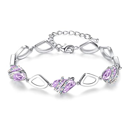 Leafael Wenssteen Armband Damen Zilverkleurig of roségoud, Geboortesteen Armbanden dames met Helende Kristallen, allergie-vrije Sieraden Cadeau voor vrouwen met geschenkverpakking
