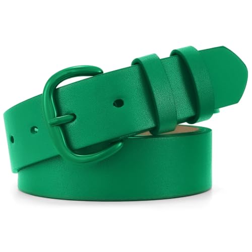 Image of WHIPPY Women Leather Belt for Jeans Pants Dresses Black Ladies Waist Belt with Pin Buckle