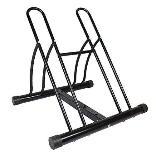 TRUTZHOLM Fahrradständer für 2 Fahrräder Bodenparker Räder Fahrrad Ständer Rad schwarz Twin Baumarktplus