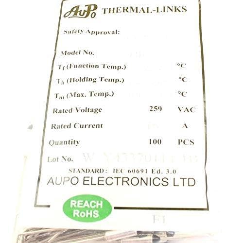 10Pcs Thermal Fuse Cutoff TF 229 Degree 250V 16A BF229X