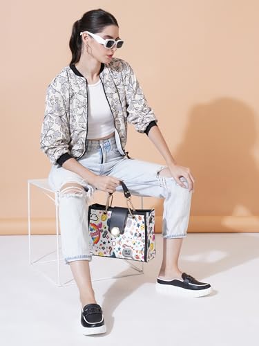 Image of 9 Impression Women's Printed Bomber Jackets | Full Zipper Regular Jacket | Casual Sweatshirt | Oversized Jackets for Women | Outdoor Office Wear Winter Jackets