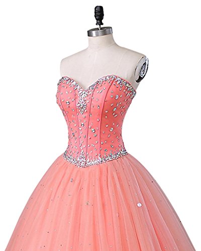 Image of Likedpage Women's Sweetheart Ball Gown Tulle Quinceanera Dresses Prom Dress