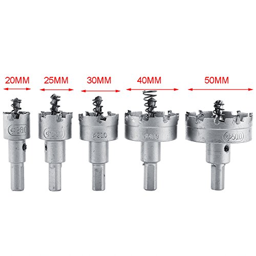 Set de 5 sierras de corona para metal con punta de carburo miniatura 2