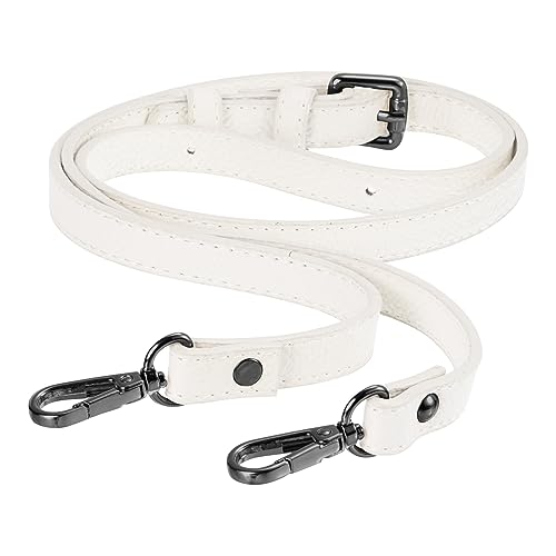 Image of uxcell Purse Strap, Crossbody Strap Leather Adjustable Replacement Shoulder Strap for Women's Crossbody Handbags Bag, 0.6 inch Wide, 41-51 inch Long (White)