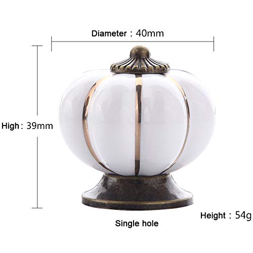 Fatcolo(Tm) Kitchen Handles Pull Drawer Knobs Ceramic Door Cabinets Cupboard Hardware W/Screws (Black Pumpkin , Pack Of 4) #TOP1