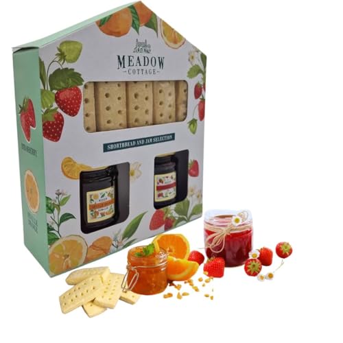 Shortbread Biscuits and Jam Selection Gift Set - Christmas Shortbread Biscuit Gift With Strawberry and Marmalade Jam - Christmas Afternoon Tea Treat For Men and Women Shortbread Biscuits and Jam Selection Gift Set - Christmas Shortbread Biscuit Gift With Strawberry and Marmalade Jam - Christmas Afternoon Tea Treat For Men and Women