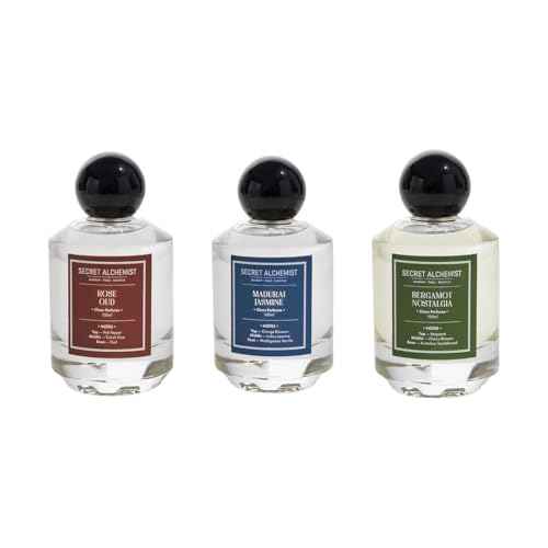 Image of Secret Alchemist Eau de Parfum Combo Set 100ml x 3 - Long Lasting High Concentration Unisex Clean Perfume for Women & Men | Floral, Fresh & Woody Fragrances | Luxury Gift for Day & Night Wear