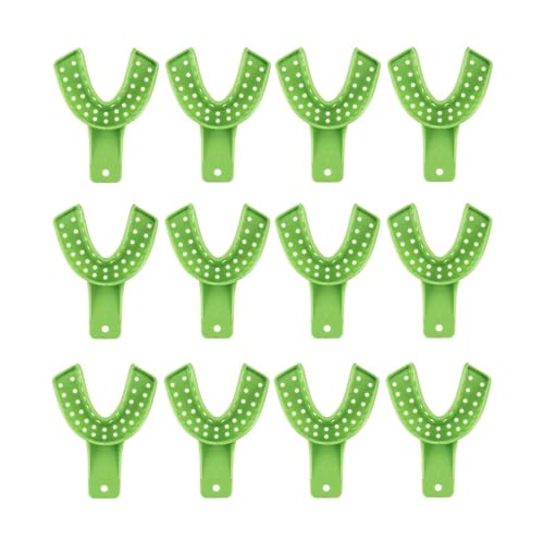 AmeriCan Goods Dental Impression Trays Excellent-Dulock 12/Bag Apple Green Disposable Impression Trays (#4 Medium-Lower)
