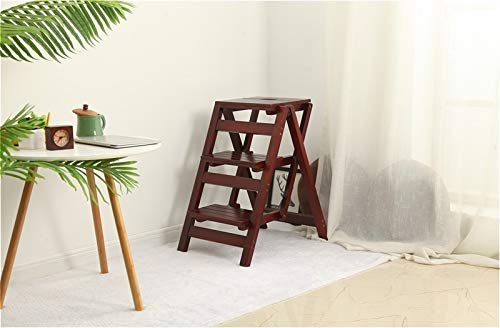 Taburete de madera plegable para organizar la cocina y alcanzar estantes altos 3