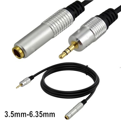 Cable extensión audio 6.35mm Hembra a 3.5mm Macho 1.8 m miniatura 3