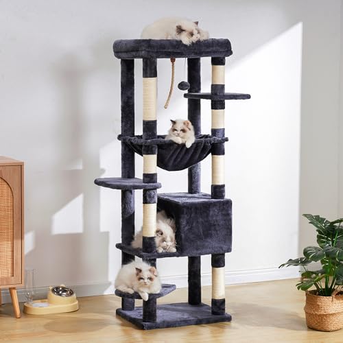Image of Heybly Cat Tree for Large Cats, 20lbs Heavy Duty, 60 inches HCT050G