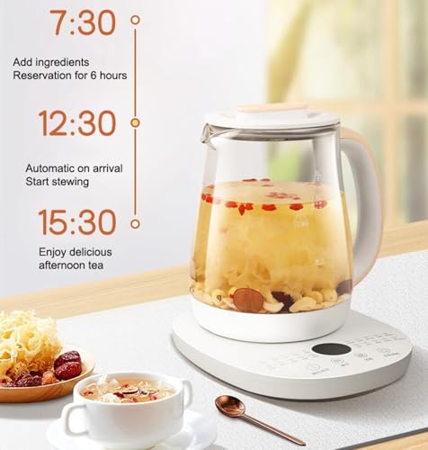 Szklana czajnik elektryczna 1.8L, 800W Touch Control Tea Maker z ciepłem, automatycznym wyłącznikiem, szkłem borokrzemowym i stalą 304 dla Home Office