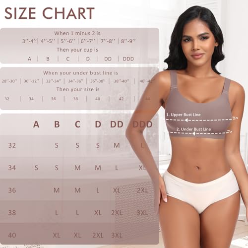Image of Ganado Jelly Bras for Women No Underwire Wireless Seamless Push Up Bra Full Coverage Tshirt Bras Supportive Padded Bra