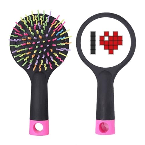 Brosse à cheveux démêlante I Love Valentine's Pixel avec base coussin Art Déco Mode Salon