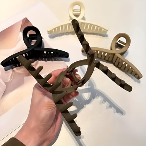 Image of PACTIV Versatile Square Cross-shaped Claw Clips For Girls, Fashion Daily Hair Clip, Fashion Hair Styling Accessories for Girls, Large Hair Clips for Women Thick Hair Round Clip (Multi-color)