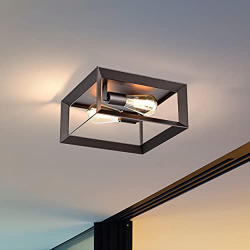 Bestshared Flush Mount Ceiling Lights, Farmhouse Flush Mount Close To Ceiling Lights, Industrial Ceiling Lamp For Kitchen Bedroom Foyer Hallway Stairway Entryway (Oil Rubbed Bronze, 5.5”H) #TOP3