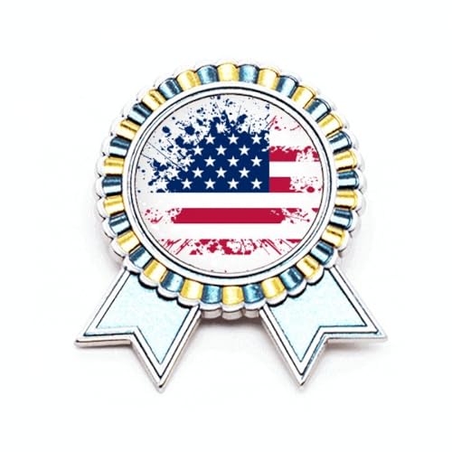 Broche drapeau de l'Amérique en métal de haute qualité avec détails étoiles et rayures