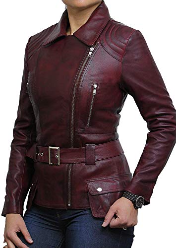 BRANDSLOCK Womens Classic Leather Biker Jacket Genuine Skin3