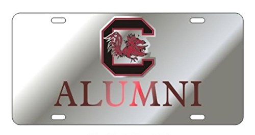 SOUTH CAROLINA GAMECOCKS Laser Cut Inlaid Mirrored Silver ALUMNI Plate