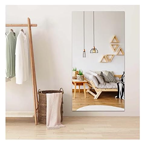 Zoyiancy Wall Mirror Decor Peel and Stick Mirrors Wall, Adhesive Mirror Sheet Soft Non Glass, Mirrors Wall Decor Living Room Bedroom Bathroom, 27.5×15.7 in Cover
