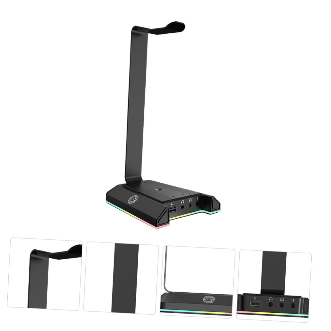 Support de Casque de Table Rgb, Support pour Casque de Jeu en Abs, Port de Charge USB et Port D’alimentation, pour Bureau