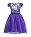 WonderBabe Descendants Dress for Girls Birthday Party Costume Halloween Fancy Dress up Kids Popular Musical Cosplay Outfit (Purple, 5-6 Years)