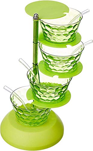 MD webline Storage Pickle Container Spice Rack 4 Layer Rotating Pickle Spice Tower Rack
