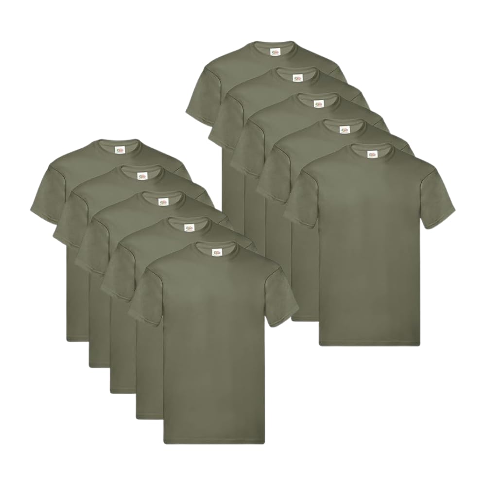 Generico Magliette Uomo Manica Corta 100% Cotone - Pacco da 10 T-Shirt Girocollo - Ideali per Stampa, Personalizzazione ed Uso Quotidiano