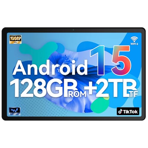 Whitedeer Android 15 Tablet 10 Zoll, Tablet mit 30GB RAM+128GB ROM, Octa Core, Widevine L1, Wi-Fi 6G/BT 5.3, 6200mAh, Computermodus unterstützt - Grau