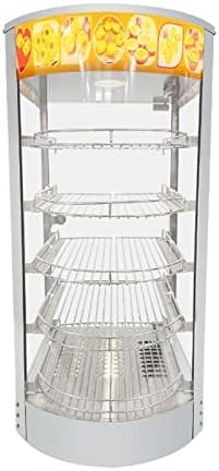 Countertop Food Warmer Display with Curved Glass Hot Display Case Commercial Heated Food Cabinet 5 Layers(14"(5 Layer))