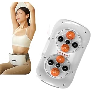 Electric Bian Stone Tummy Kneading Instrument,Abdominal rubbing Instrument, Electric Waist Massager, Wireless and Convenient/Forward and Reverse Massage/Strength Adjustment Massager