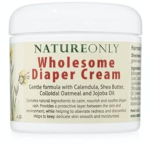 Nature Only Wholesome Diaper Cream. Calm, Nourish and Soothe Diaper Rash. Natural & Organic – 4 oz (Pack of 1)