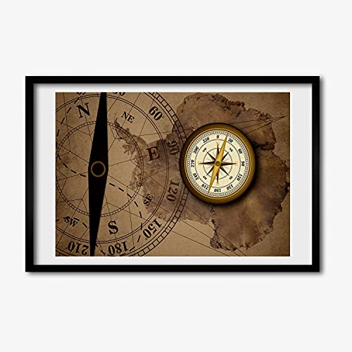 Cadre photo 60x40 Tulup boussole pour habiller un mur vide sans effort cadre bois MDF