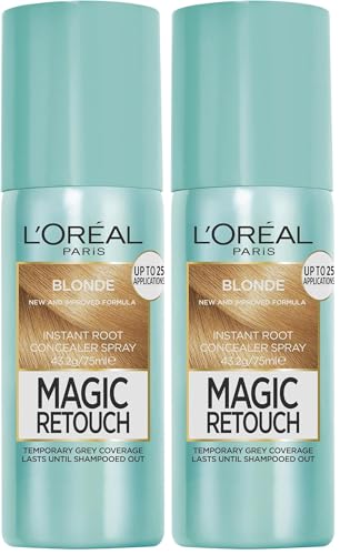L'Oreal Paris Magic Retouch Temporary Root Concealer Spray - Blonde (Instant Grey Hair Coverage) (Pack of 2)
