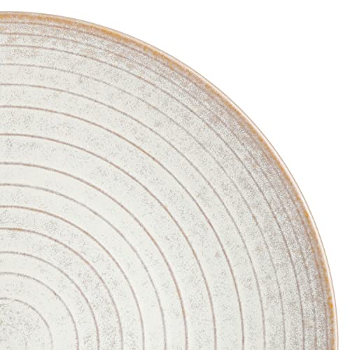 Image of Gibson Elite 16 Piece Dreamweaver Double Bowl Terracotta Reactive Dinnerware Set - Sand Cream, Service for 4 (16pcs)