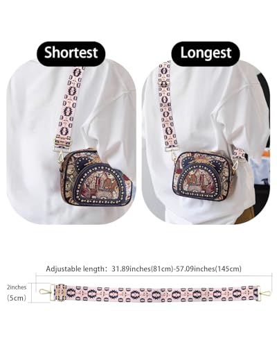 Image of Embroidered Purse Straps Replacement Crossbody Wide Adjustable Bag Straps