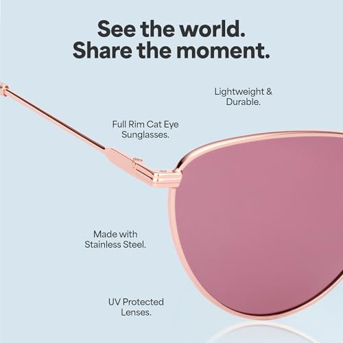 Image of Full Rim Cat Eye Stylish & Premium Sunglasses | Polarized and 100% UV Protected | Women | Narrow | JJ S70011