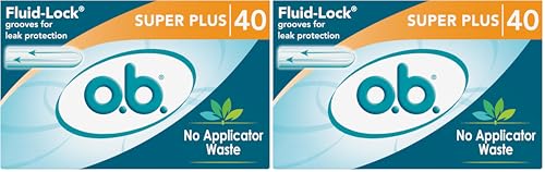 Image of o.b. Tampons Super Plus | Non-Applicator | Unscented | 40 Count | Pack of 2