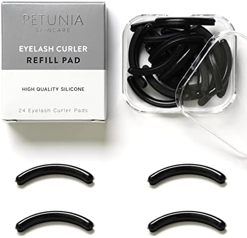 Black Eyelash Curler Refills (24-Pack) Replacement Pads | Eye Lash and Cosmetic Accessory | Create Permanent Curls and Intense Lashes | Universal Fit for Standard Curlers
