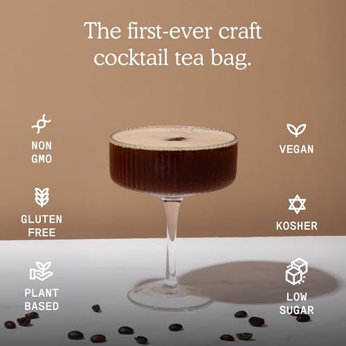 Image of SAYSO Espresso Martini Cocktail Tea Bags, 2-Pack | Low-calorie & Low Sugar | Instant Craft Cocktails or Mocktails in 1 Min, Just Add Water + Spirits | Real Ingredients | Mixers Bundle - 16 Teabags