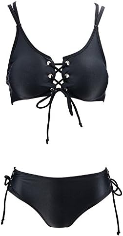 Atallp Women Sexy Bikini Bathing Suit Black Bandge High Elasticity Swimsuit(S,Black)