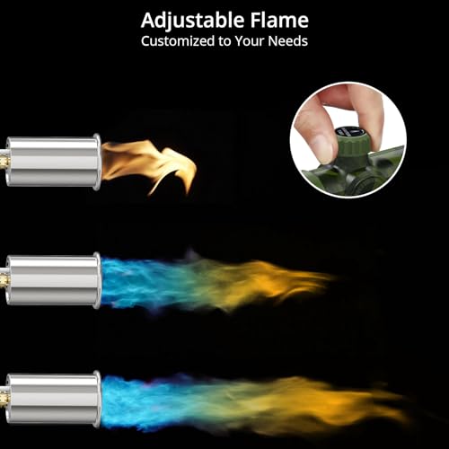 Image of Sondiko Powerful Propane Torch L8010, Sous Vide, Campfire Starter, Adjustable Gas Welding Kit for Searing Steak, BBQ, Gas Welding(Camouflage) Propane Tank Not Included