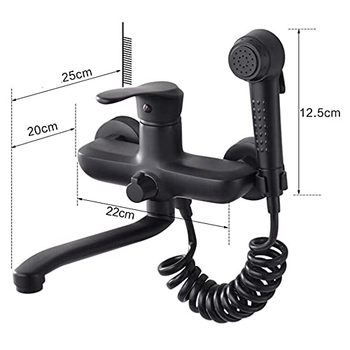 Robinet cuisine mural double trou eau chaude et froide orientable