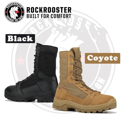 ROCKROOSTER Tactical Boots for men, Comfortable Anti-Fatigue Tech, Durable, Quick Dry Combat Boots 6
