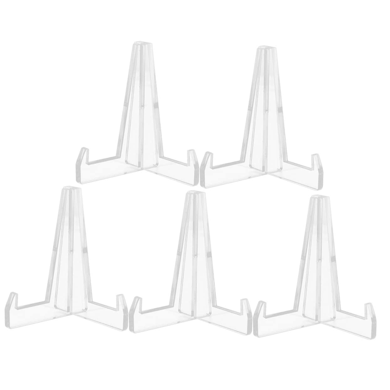 ABOOFAN 5Pcs Transparent Acrylic Display Stands for Dinner Plates Jade Plate Holders Art Plate Holders for Kitchen and Dining Showcase Compact Storage